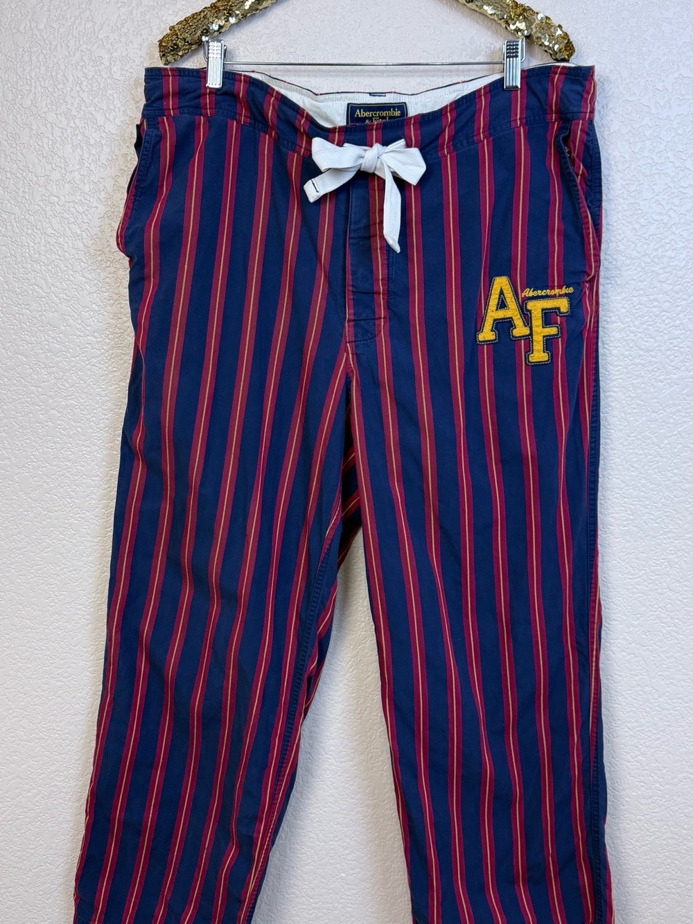Abercrombie & Fitch • Navy with Red Pinstripe Lounge Pants